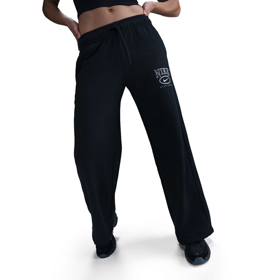 NIKE W NSW CLUB FLC MR GX WIDE PNT HJ0869-010 Μαύρο