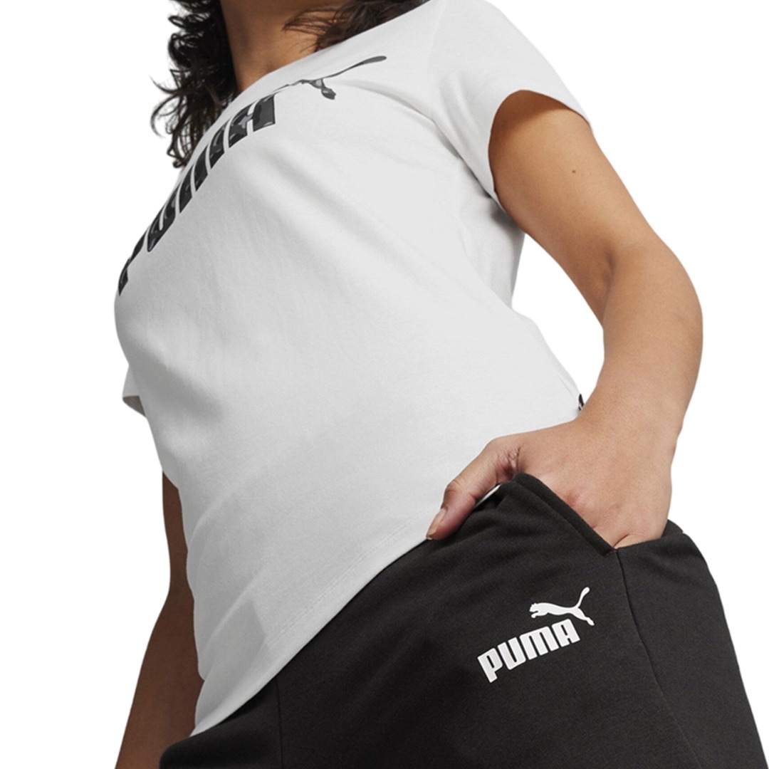 PUMA ESS+ STRAIGHT LEG SMALL LOGO PANTS TR 678745-01 Μαύρο