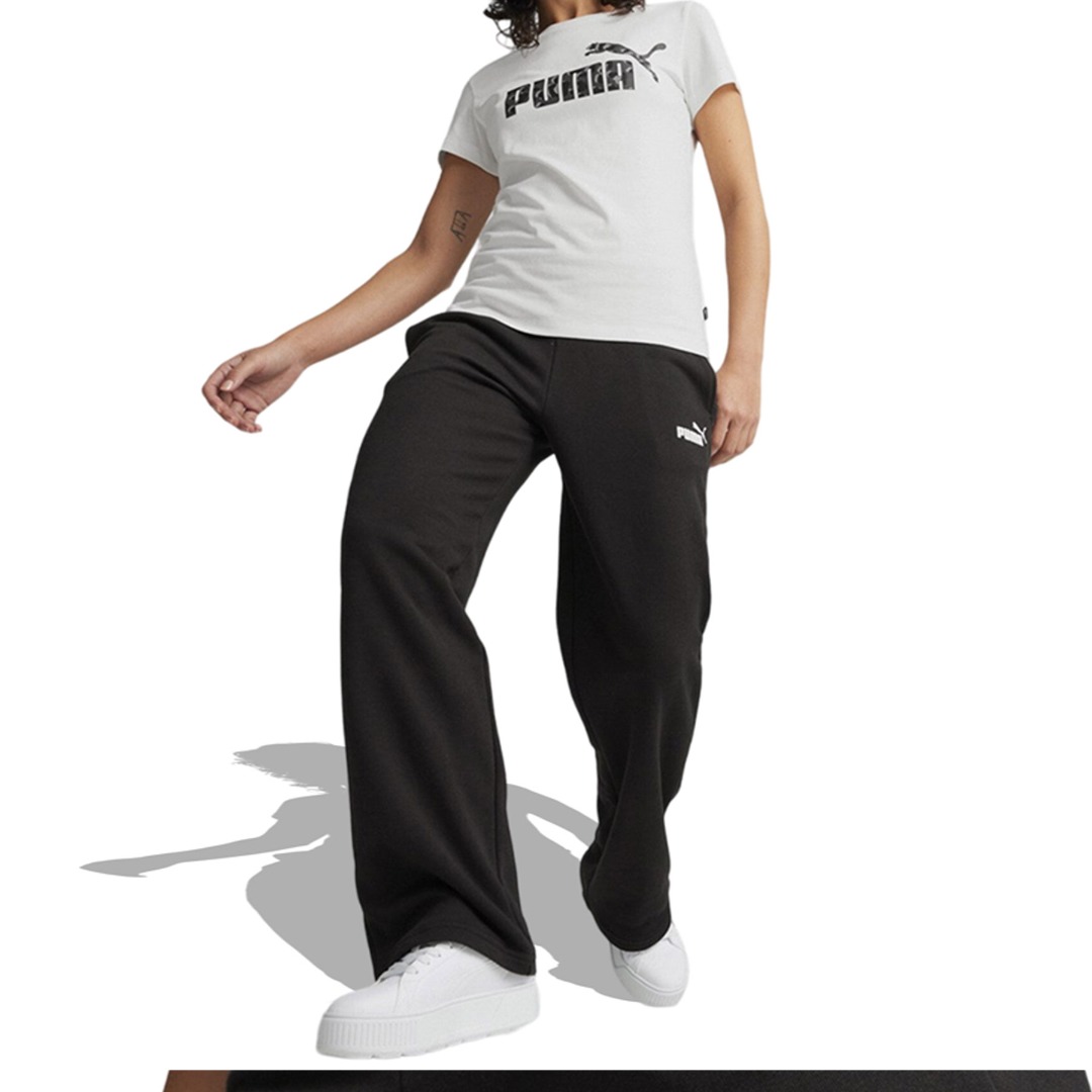 PUMA ESS+ STRAIGHT LEG SMALL LOGO PANTS TR 678745-01 Μαύρο