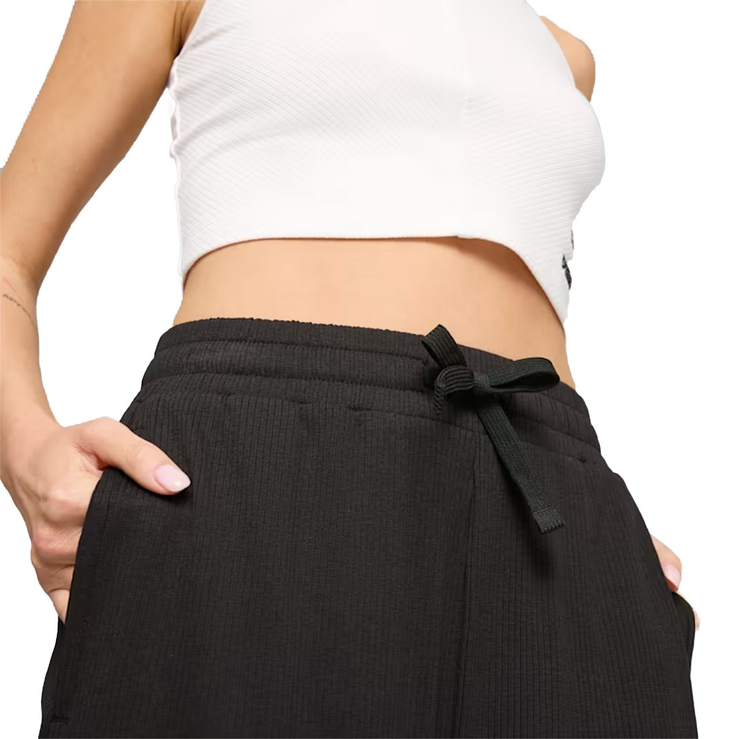 PUMA CLASSICS RIBBED RELAXED PANTS 626631-01 Μαύρο
