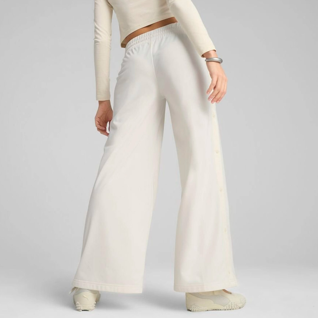 PUMA WARDROBE ESS RELAXED LOW RISE POPPER PANTS OP 629804-87 Εκρού