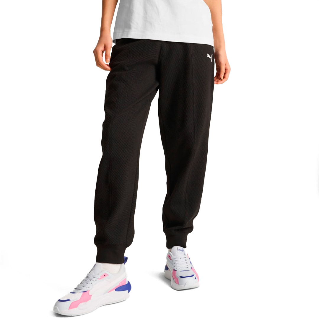 PUMA HER HIGH-WAIST PANTS CL 681634-01 Μαύρο