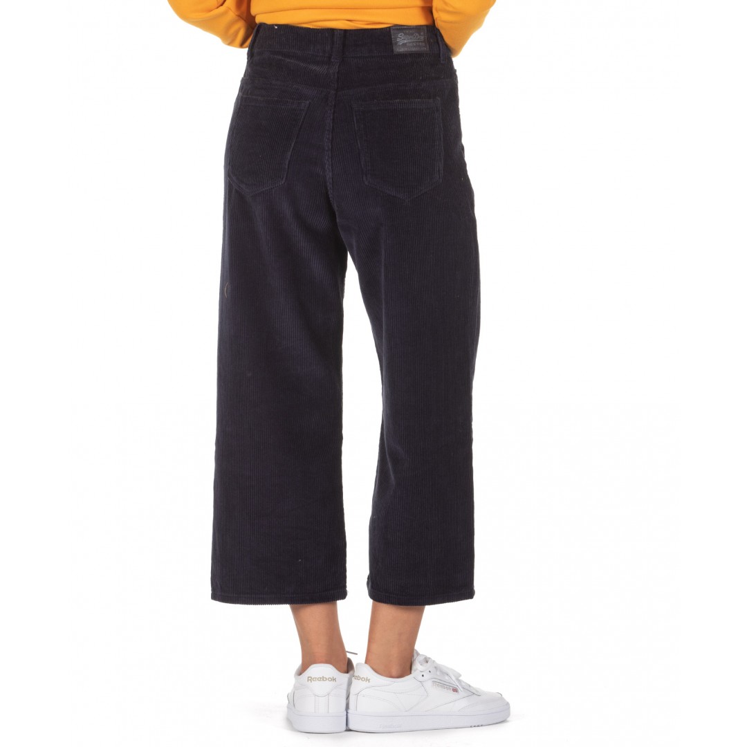 SUPERDRY PHOEBE WIDE LEG CORD TROUSERS W7000016A-JKE Blue