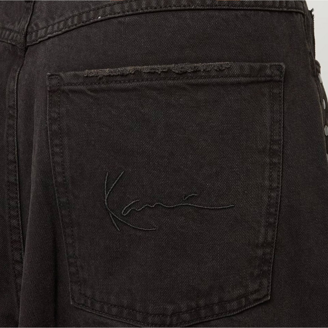 KARL KANI SIGNATURE BAGGY  DENIM PANTS KW253-017-1-BLACK Black