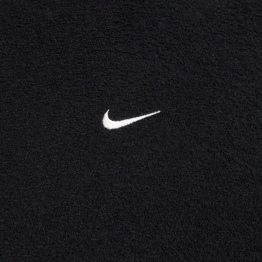 NIKE W NSW PHNX PLSH LS CROP TOP FN3619-010 Black