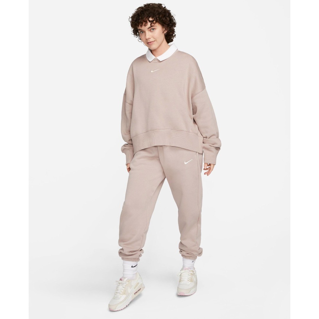NIKE W NSW PHNX FLC OOS CREW DQ5761-272 Μπέζ