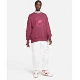 NIKE W NSW PHNX FLC OS CREW PRNT SU FD4234-653 Βυσσινί Εικόνα 3