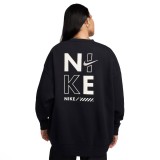 NIKE W NSW FLC OS CREW GLS HM4318-010 Black Image 0