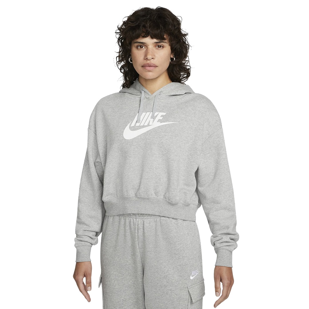NIKE W NSW CLUB FLC GX CROP HDY DQ5850-063 Grey