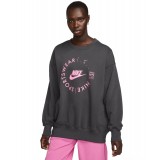 NIKE W NSW PHNX FLC OS CREW PRNT SU FD4234-060 Ανθρακί Εικόνα 