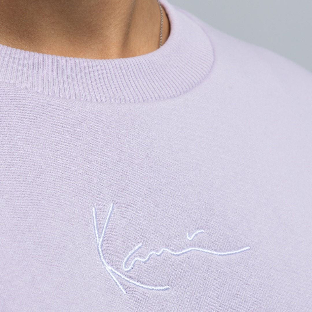KARL KANI SMALL SIGNATURE ESSENTIAL OS CREW KW-CR021-080-06-LILAC Lilac