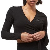 KARL KANI CHEST SIGNATURE ESSENTIAL SHORT LACED LS KW-LS011-001-01-BLACK Μαύρο Εικόνα 