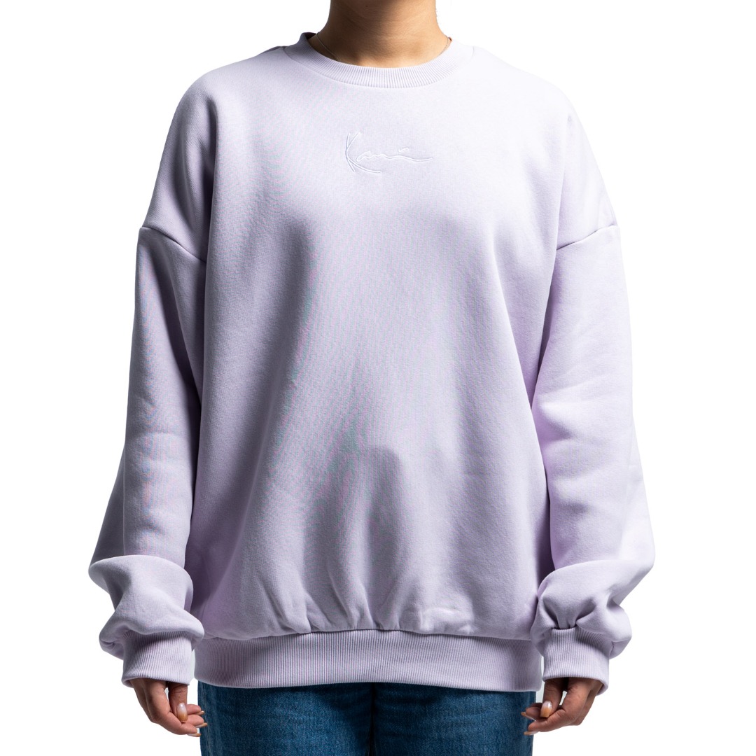 KARL KANI SMALL SIGNATURE ESSENTIAL OS CREW KW-CR021-080-06-LILAC Lilac