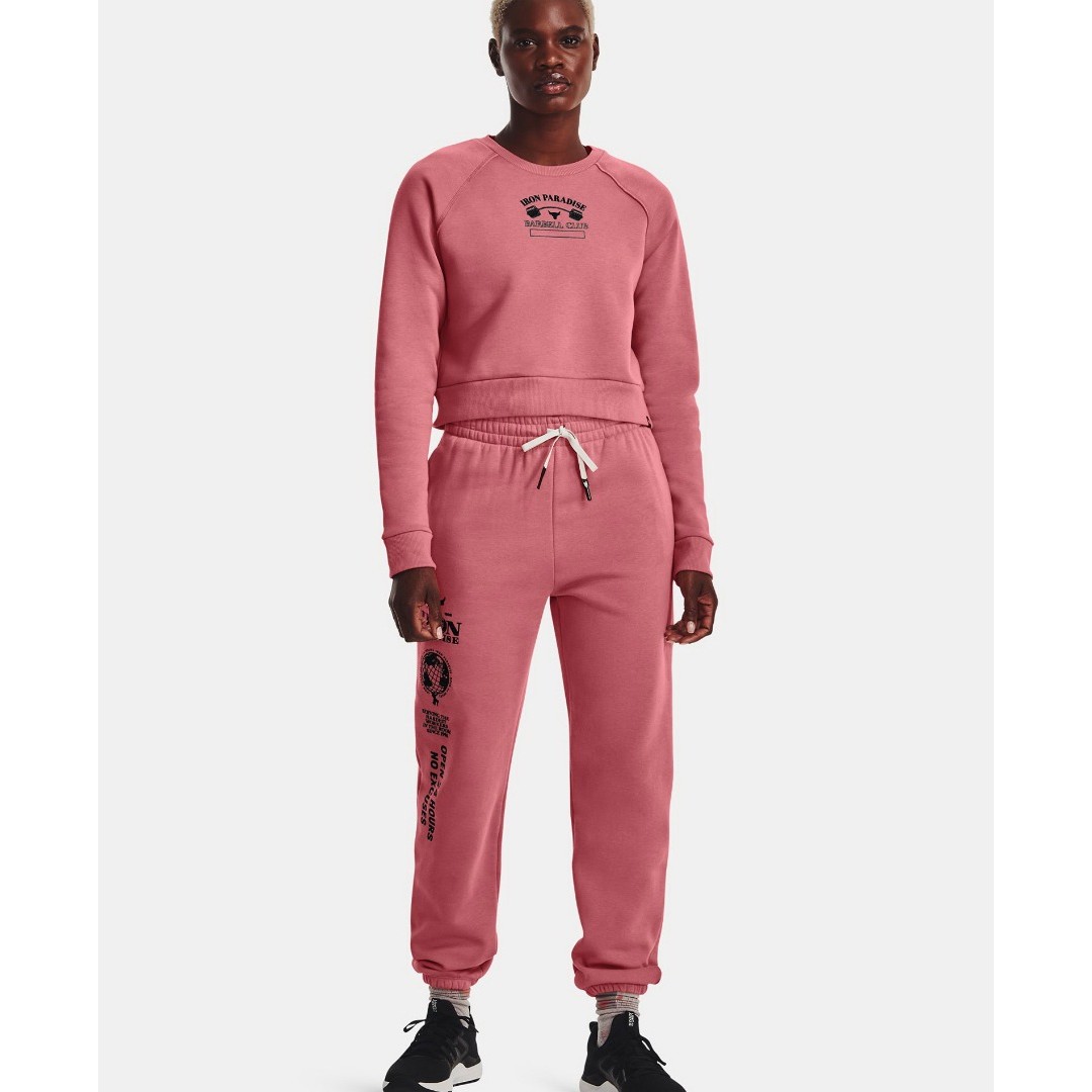 UNDER ARMOUR PROJECT ROCK HM GYM FLC CRW 1373600-600 Ροζ