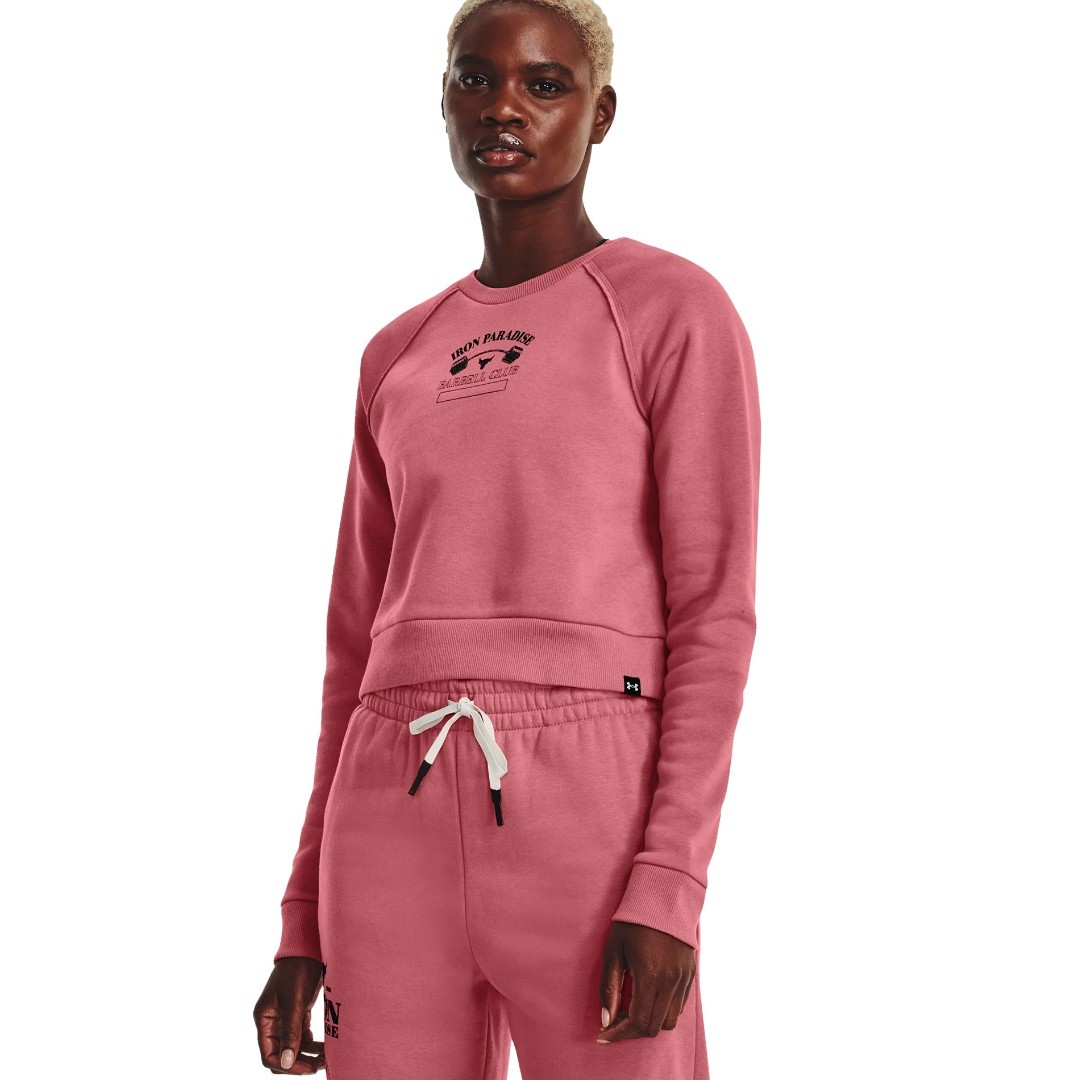 UNDER ARMOUR PROJECT ROCK HM GYM FLC CRW 1373600-600 Ροζ