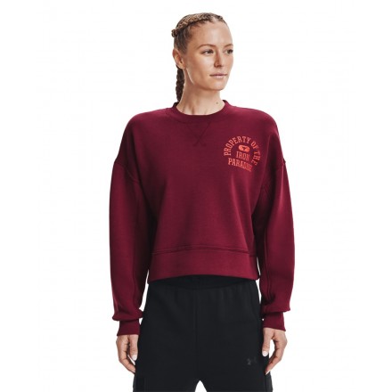 UNDER ARMOUR UA PROJECT ROCK FLEECE LC CREW 1370546-626 Βordeaux