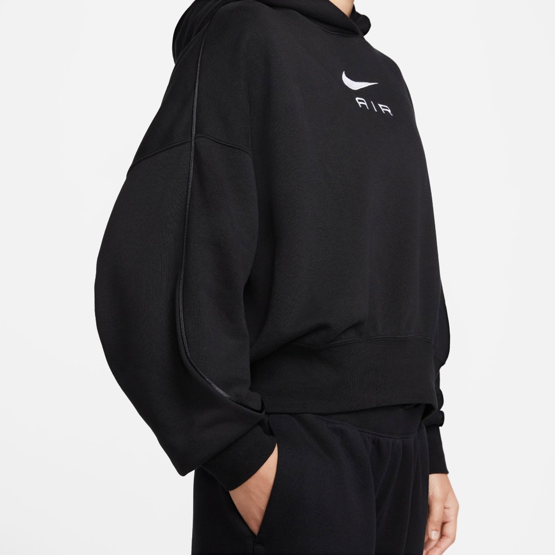 NIKE W NSW AIR FLC HOODIE DQ6915-010 Μαύρο