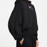 NIKE W NSW AIR FLC HOODIE DQ6915-010 Μαύρο Εικόνα 3