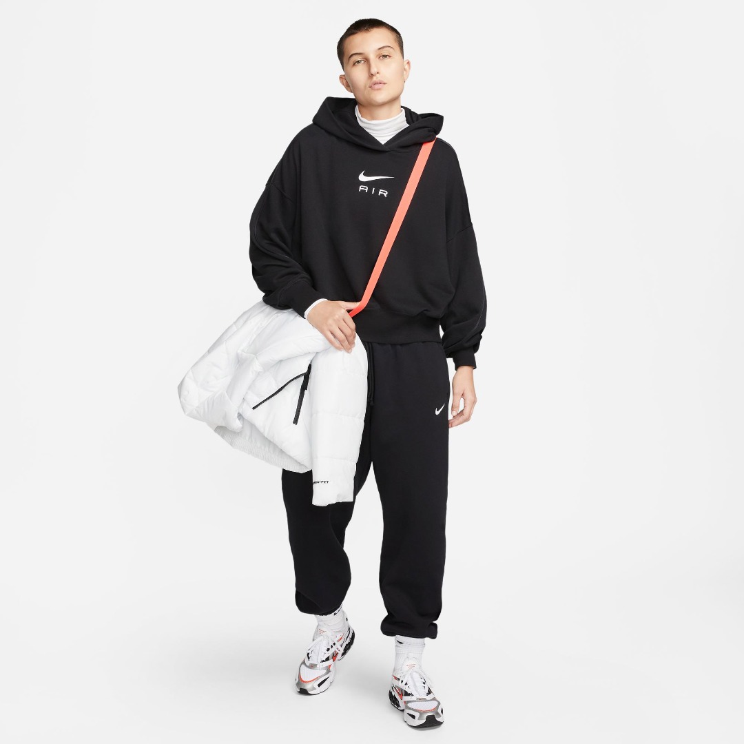 NIKE W NSW AIR FLC HOODIE DQ6915-010 Μαύρο