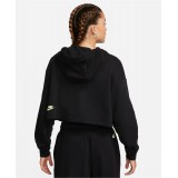 NIKE W NSW FLC PO HOODIE CROP DNC DZ4604-010 Black Image 0