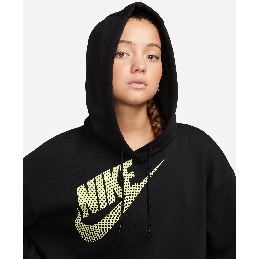 nike animal print swoosh crop hoodie