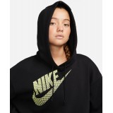 NIKE W NSW FLC PO HOODIE CROP DNC DZ4604-010 Black Image 1