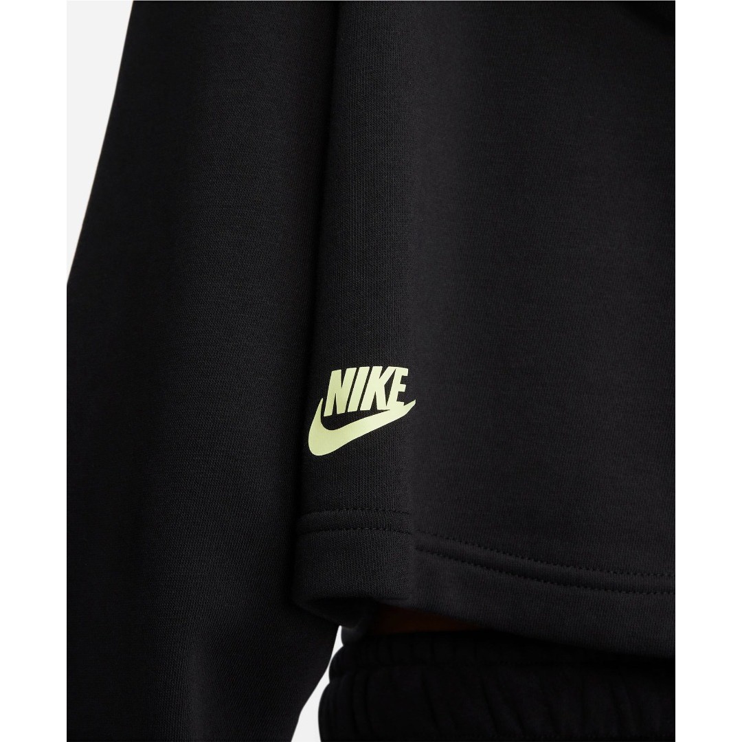 NIKE W NSW FLC PO HOODIE CROP DNC DZ4604-010 Black