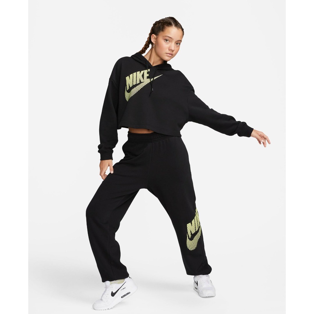 NIKE W NSW FLC PO HOODIE CROP DNC DZ4604-010 Black