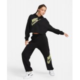 NIKE W NSW FLC PO HOODIE CROP DNC DZ4604-010 Black Image 3