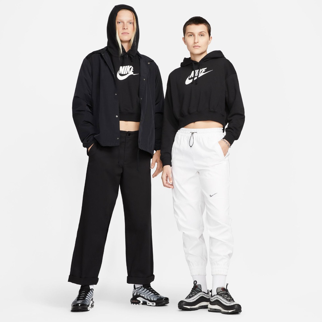 NIKE W NSW CLUB FLC GX CROP HDY DQ5850-010 Black
