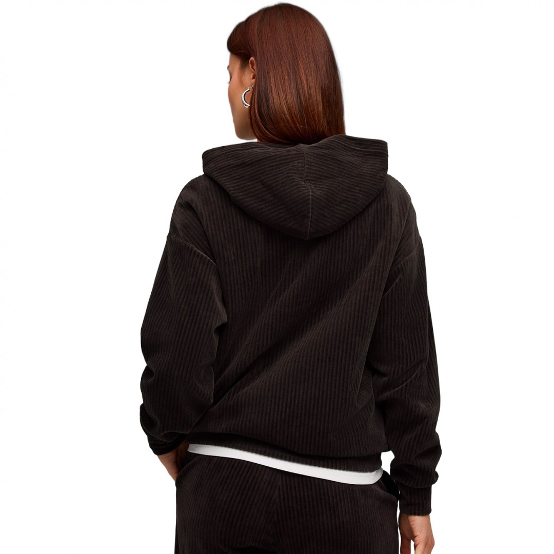 PUMA ESS ELEVATED COMFORT VELOUR RIB HOODIE 688107-01 Μαύρο