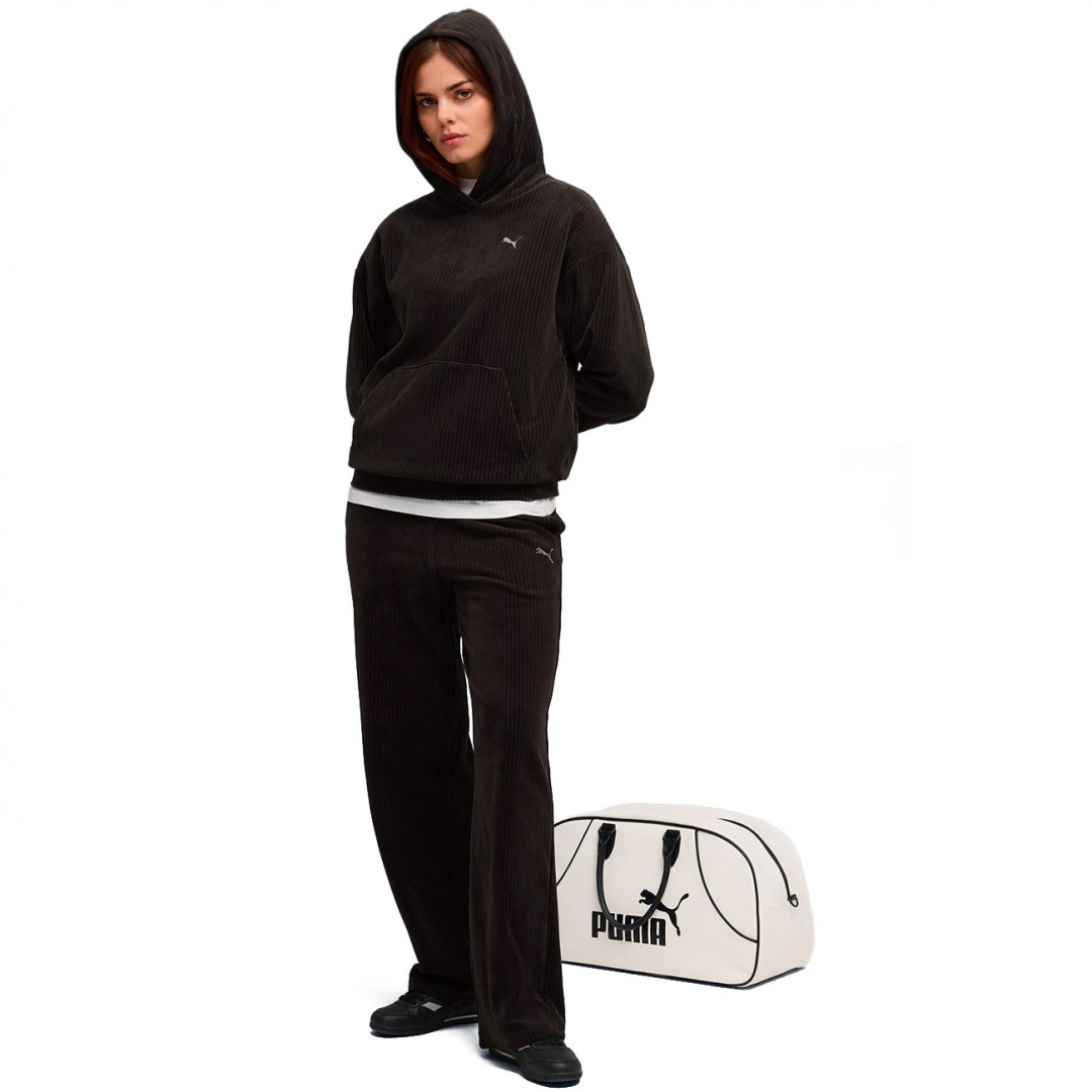 PUMA ESS ELEVATED COMFORT VELOUR RIB HOODIE 688107-01 Μαύρο