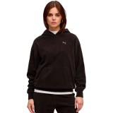 PUMA ESS ELEVATED COMFORT VELOUR RIB HOODIE 688107-01 Μαύρο Εικόνα 