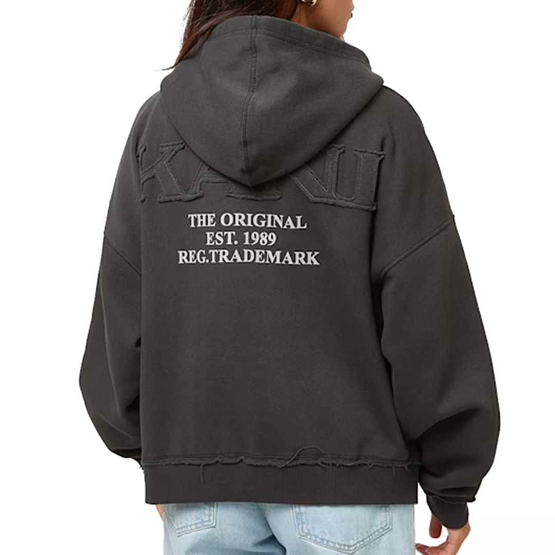 KARL KANI SMALL SIGNATURE WASHED OS HOODIE KW243-020-1-BLACK Black