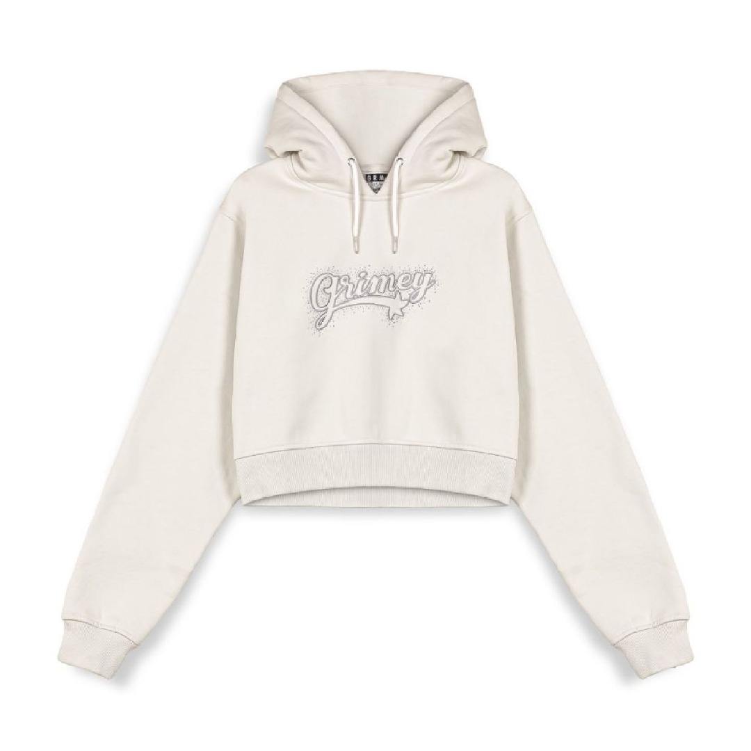 GRIMEY MADRID THE CONNOISSEUR GIRL CROP HOODIE GGCCH365-BCL White