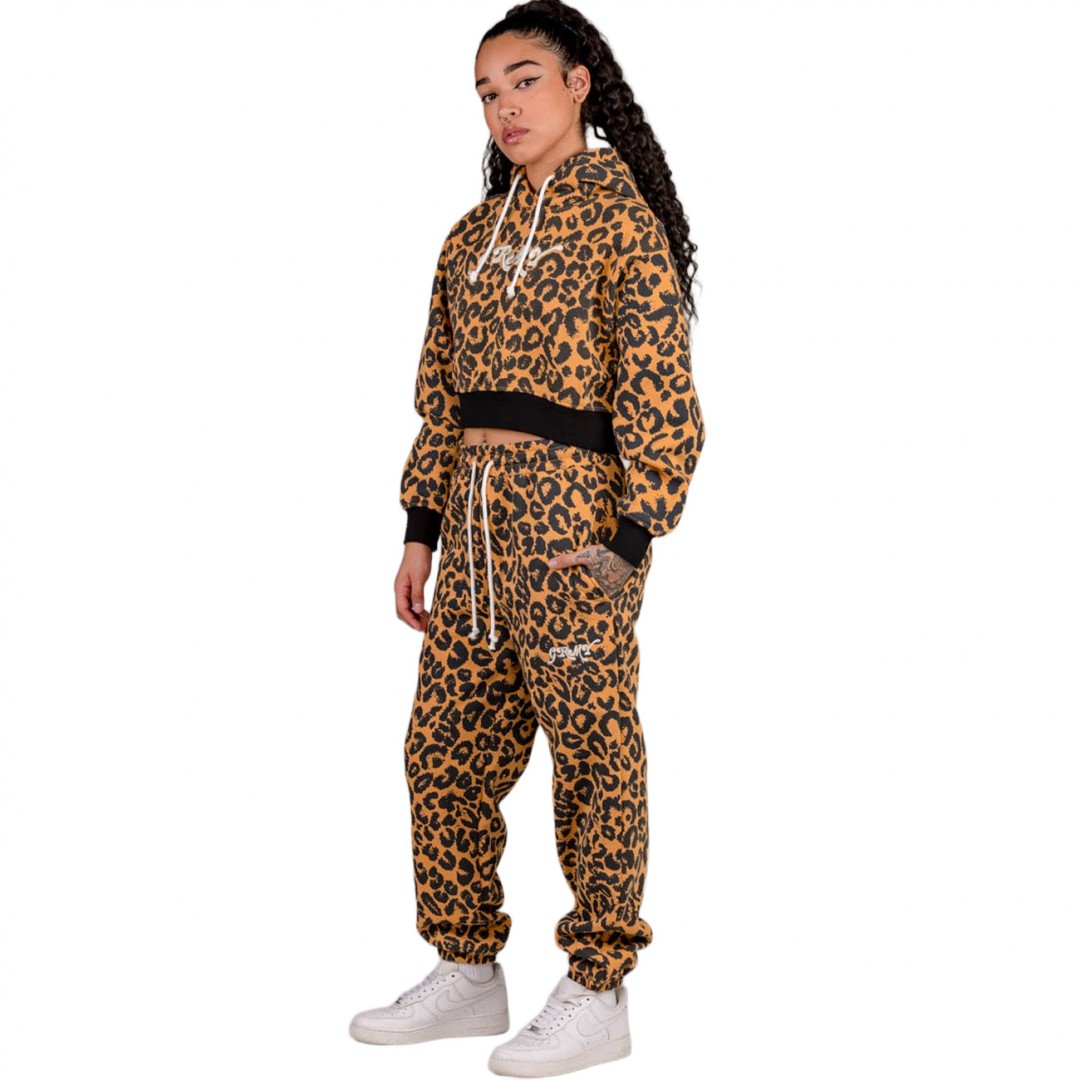 GRIMEY WESTBOUND GIRL CROP HOODIE GGCCH357-LPD Καφέ