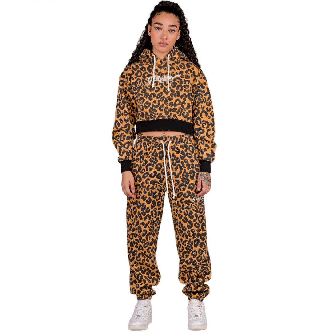GRIMEY WESTBOUND GIRL CROP HOODIE GGCCH357-LPD Καφέ