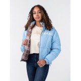 KARL KANI RETRO REVIRSIBLE PUFFER JACKET KW223-042-1-LIGHT BLUE Colorful Image 2