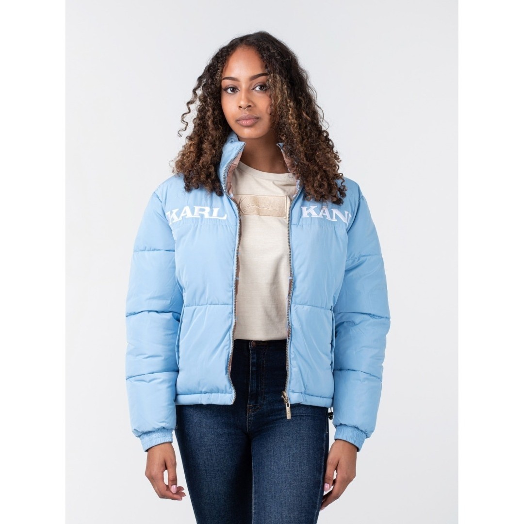 KARL KANI RETRO REVIRSIBLE PUFFER JACKET KW223-042-1-LIGHT BLUE Colorful