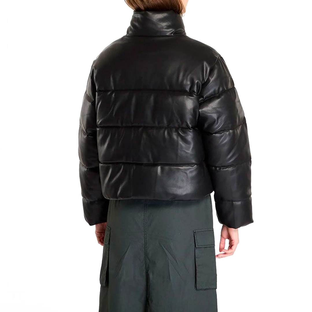 KARL KANI SERIF CROP PU PUFFER JACKET KW243-032-1-BLACK Μαύρο