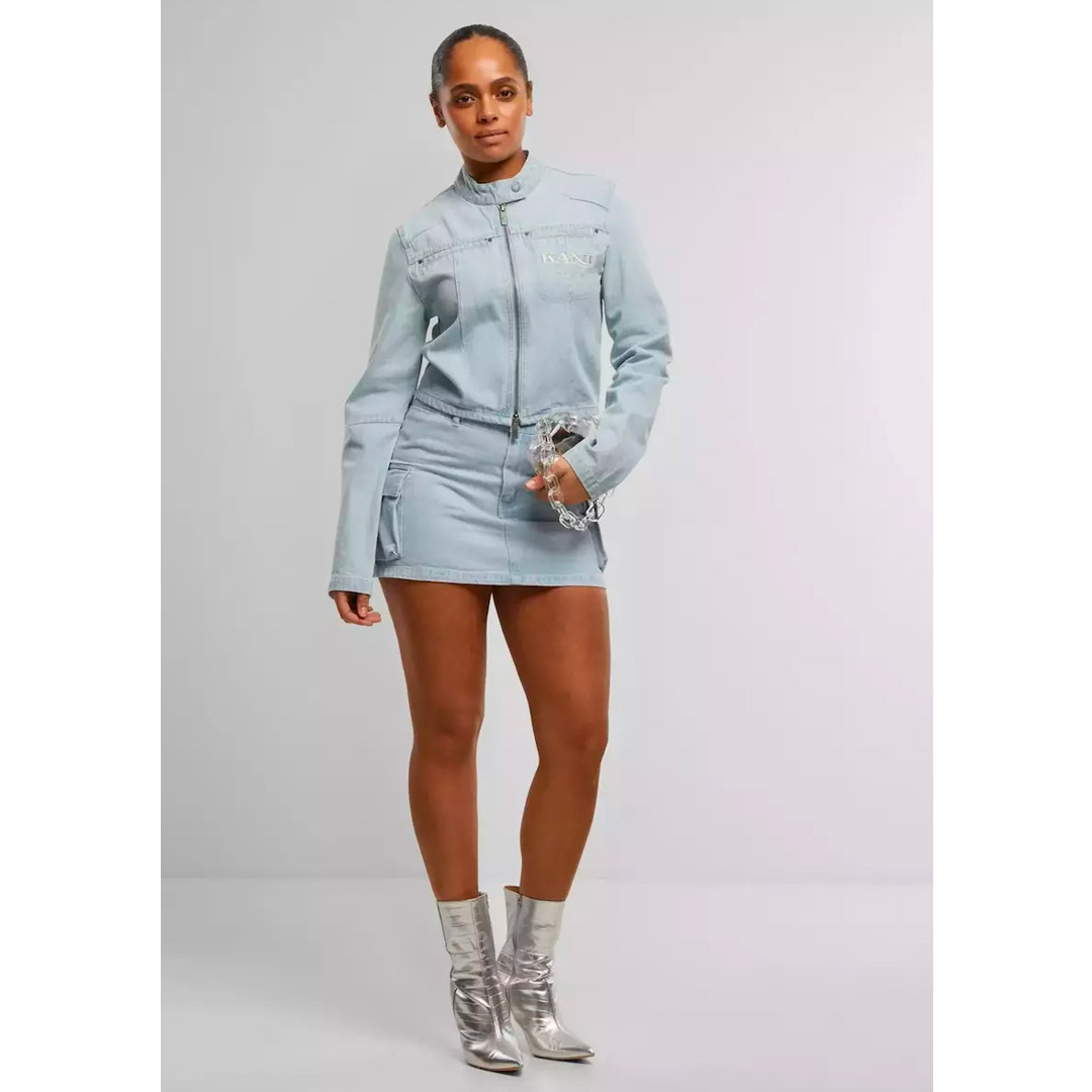 KARL KANI RETRO TM DENIM BIKER JACKET KW251-021-1-BLUE Jeans