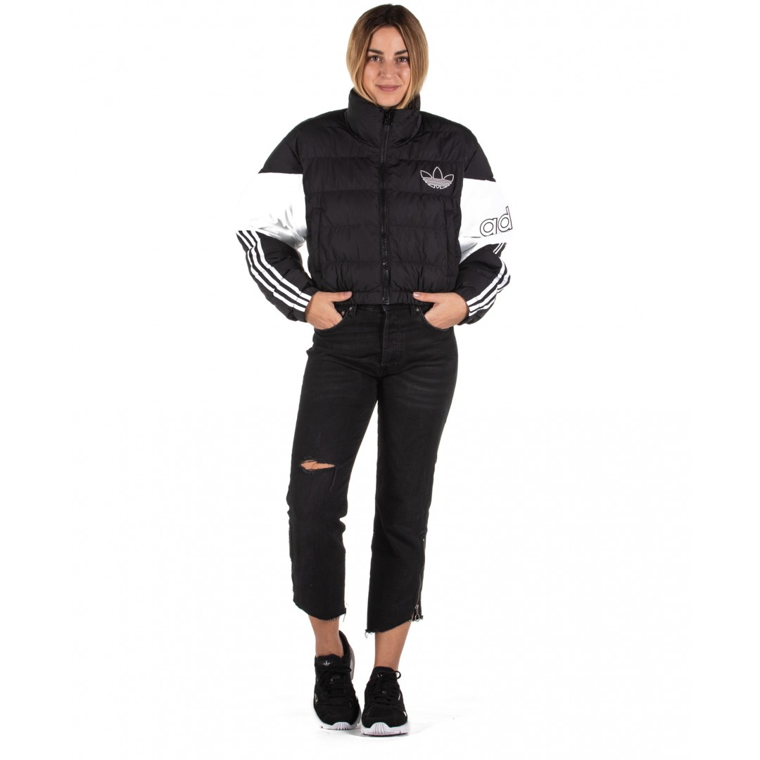 adidas Originals CROPPED PUFFER JACKET ED7598 White-Black
