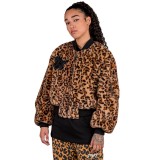 GRIMEY WESTBOUND FUR GIRL BOMBER JACKET GGBJ118-LPD Brown Image 2