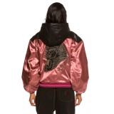 GRIMEY CALL OF YORE GIRL HOOD BOMBER GGHJ111-BLK Pink Gold Image 0