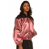 GRIMEY CALL OF YORE GIRL HOOD BOMBER GGHJ111-BLK Pink Gold Image 1