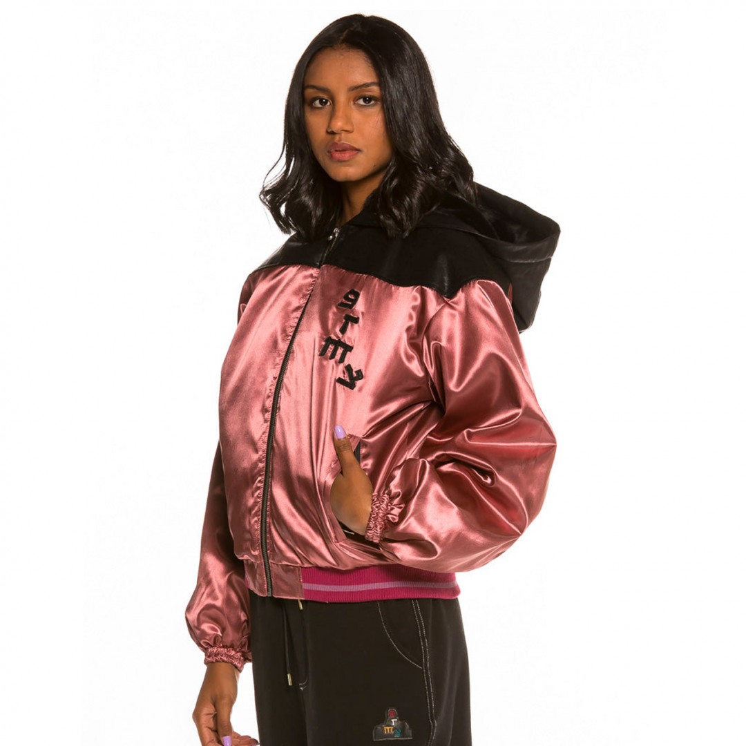 GRIMEY CALL OF YORE GIRL HOOD BOMBER GGHJ111-BLK Pink Gold