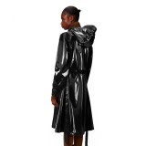 RAINS A-LINE LONGER W JACKET W3 12040-29 Black Image 0