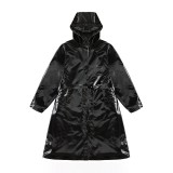 RAINS A-LINE LONGER W JACKET W3 12040-29 Black Image 2