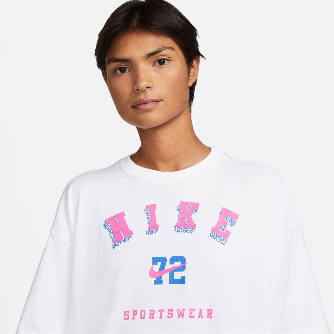NIKE W NSW TEE OC 1 SS OS DX7922-100 Λευκό