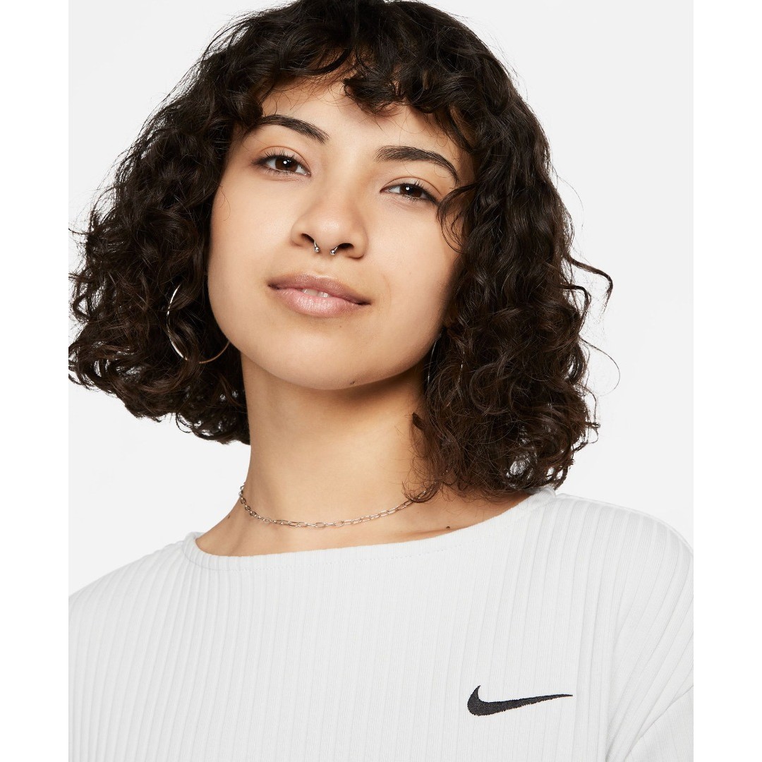 NIKE W NSW RIB JRSY SS TOP DV7870-025 Γκρί